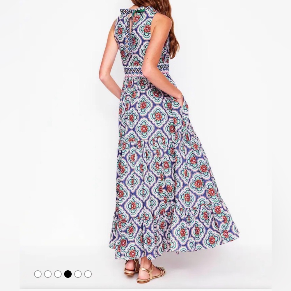 Boden Green Serena cotton tie maxi dress NWT - Picture 2 of 8